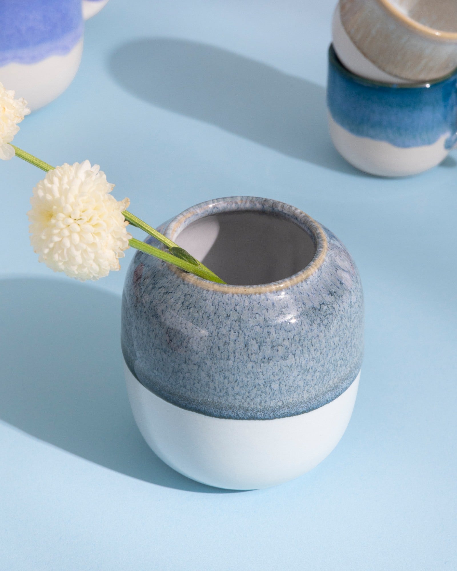 Coimbra Vase M graublau blau