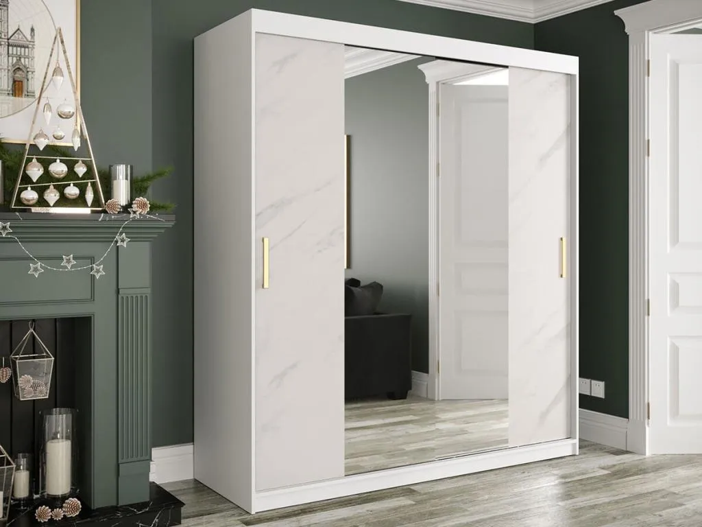 Armario Patriciabaezcasa 255 Mate blanco | Mármol blanco 200x180x62cm Número de estantes - 7.00