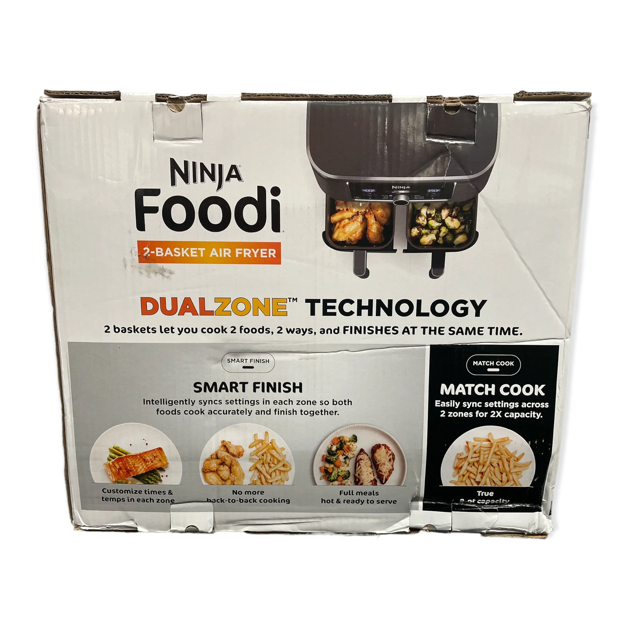Ninja Foodi 8 qt 2-Basket Air Fryer, Black - DualZone Technology, Smart Finish - Image 2