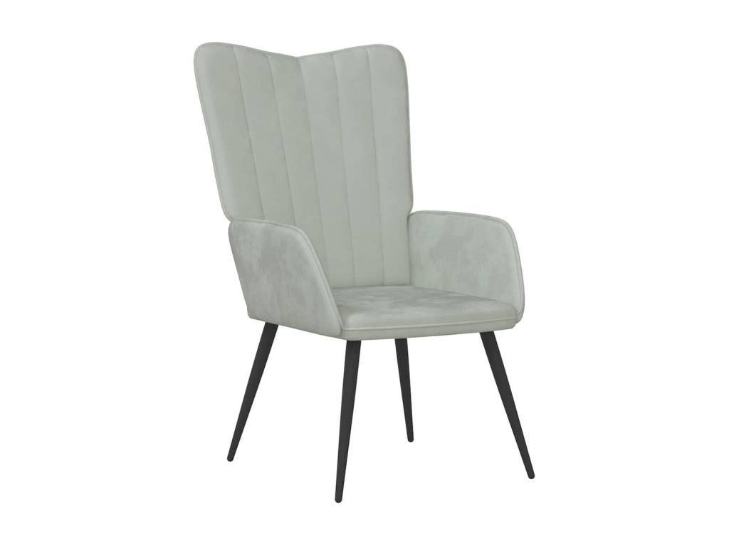 Sillón de Cozovis de terciopelo gris claro