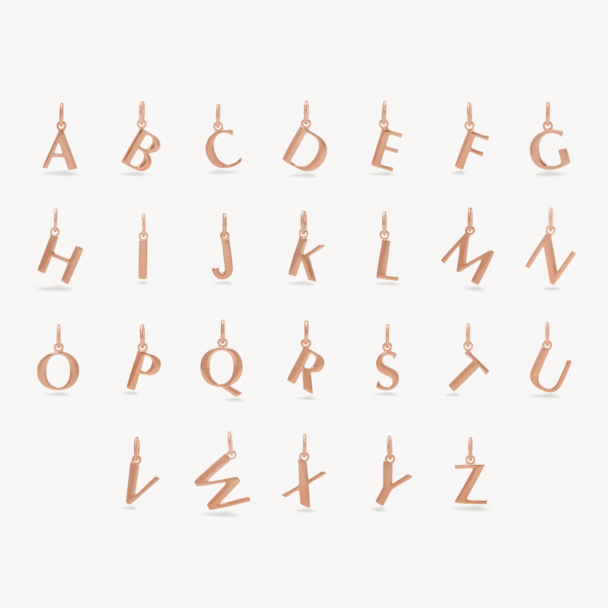 14k Rose Gold Vermeil Letter Charm
