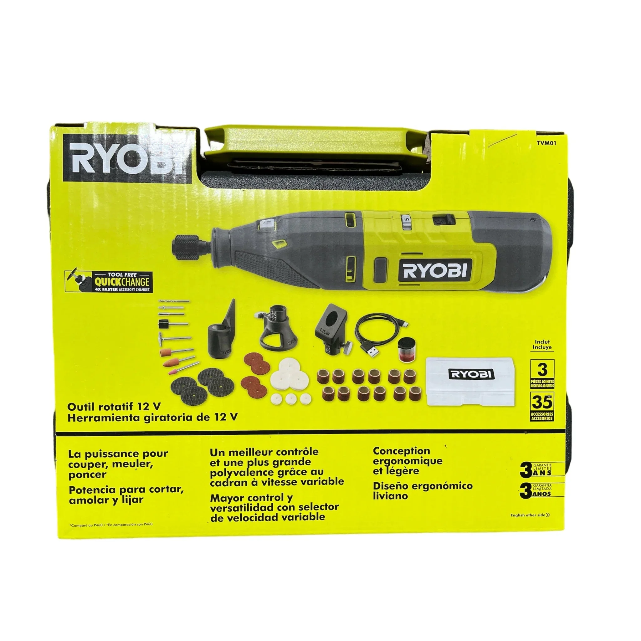RYOBI 12V Cordless Rotary Tool Kit - 35 Accessories, 3 Attachments - Image 2 RYOBI 12V Cordless Rotary Tool Kit - 35 Accessories, 3 Attachments - Image 2