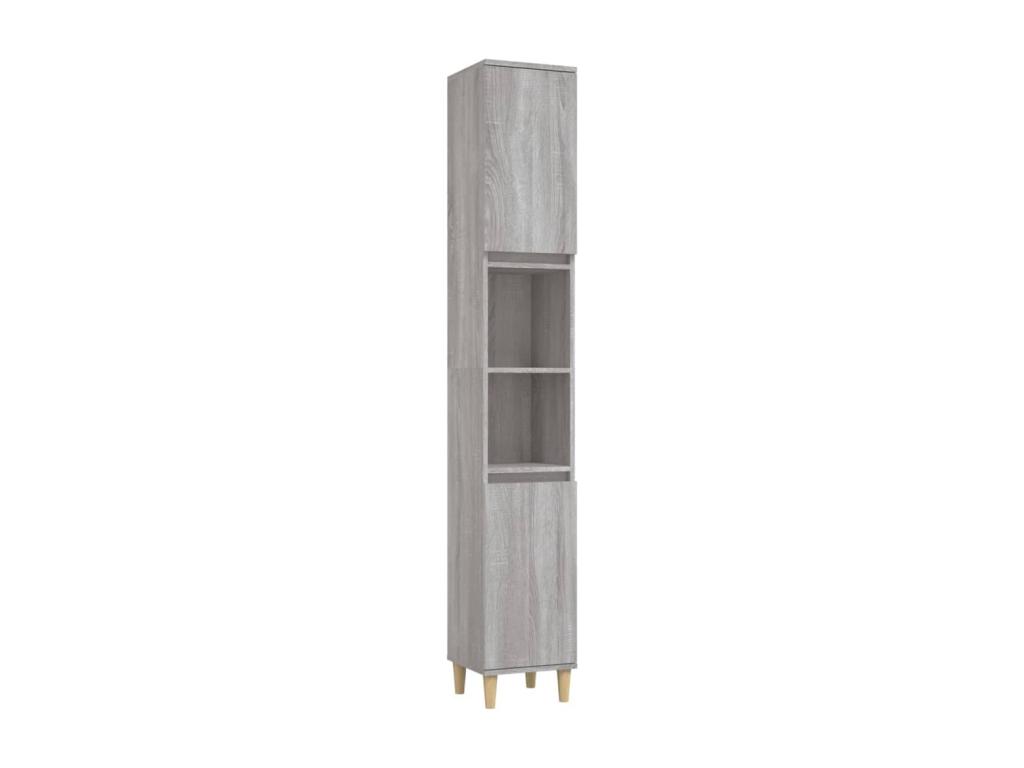 Armario de baño madera contrachapada gris Confortzx 30x30x190 cm