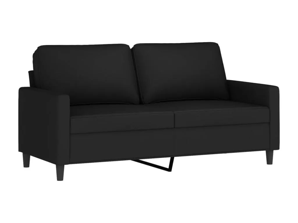 Sofá de 2 plazas en terciopelo negro - 140 cm AQ6683048
