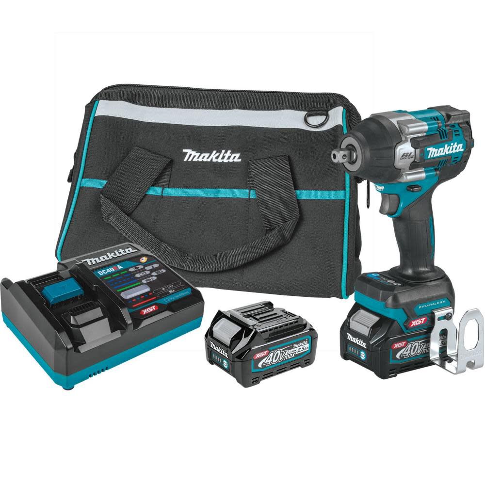 Makita 40V max XGT Impact Wrench Kit 1/2" Sq Drive with Detent Anvil