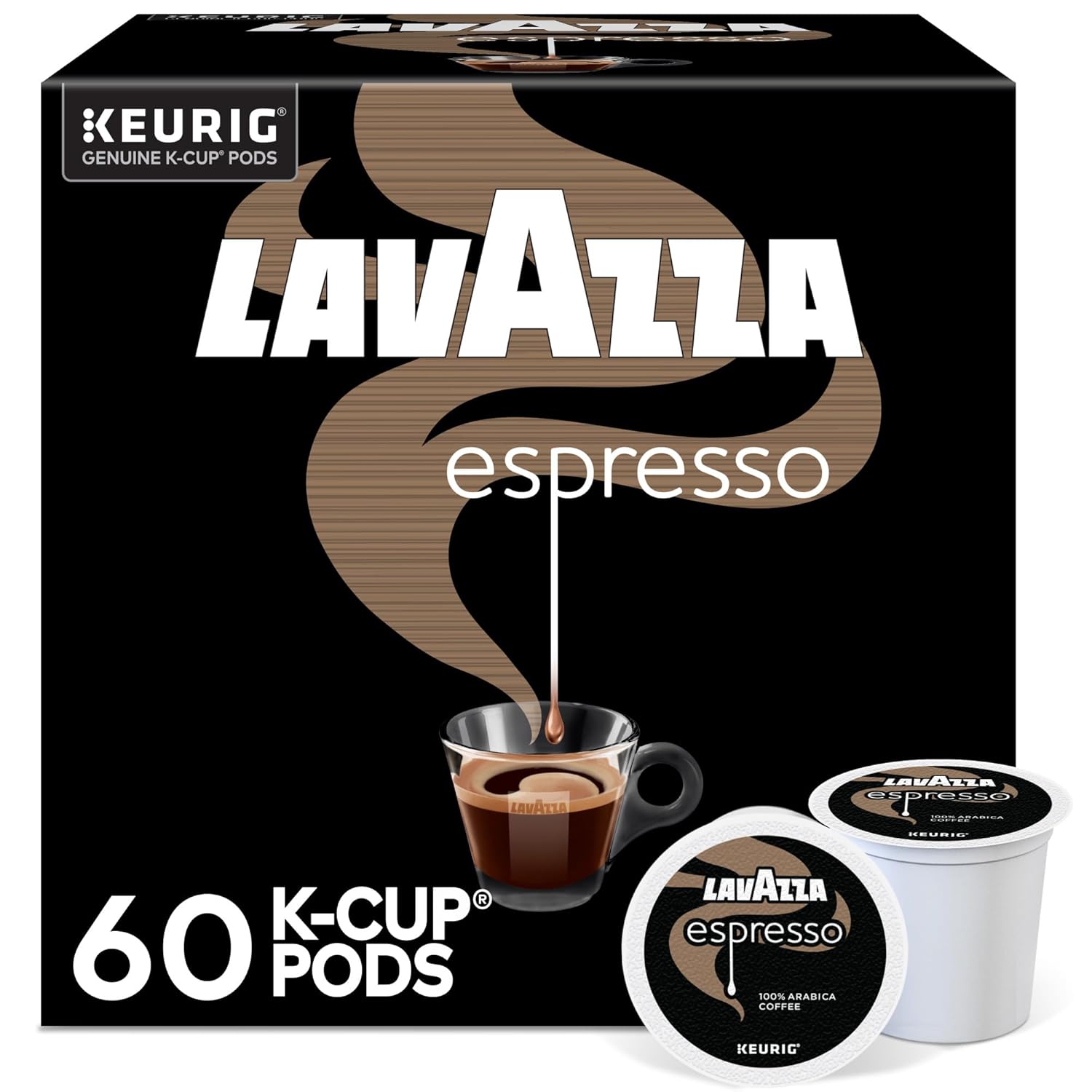 Lavazza Espresso. Single-Serve Keurig K-Cup Pods. Medium Roast Coffee. 60-Count Box (6 Packs of 10)