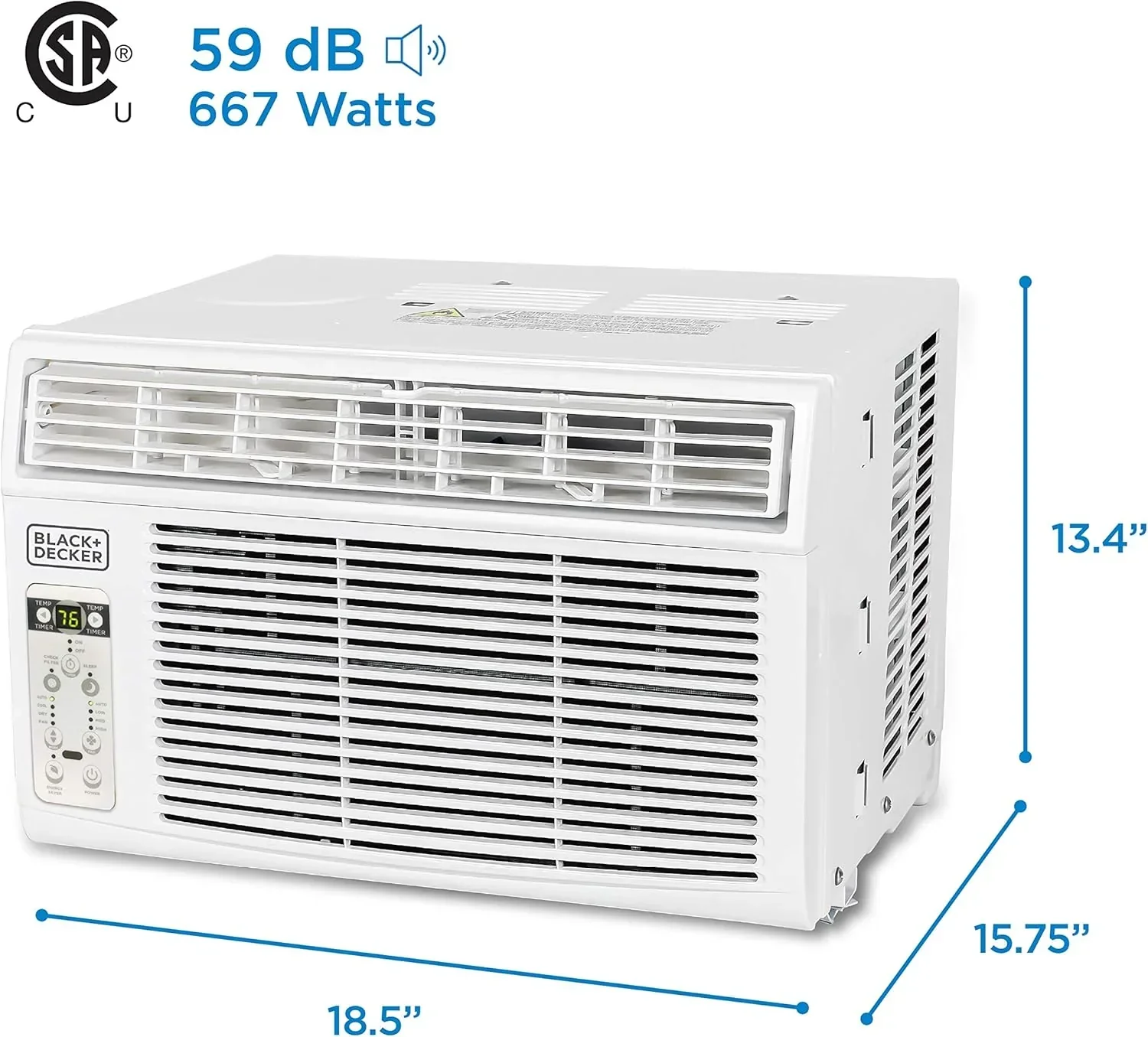 BLACK+DECKER Window Air Conditioner 5000 BTU Cools Up to 150 Square Feet AC Mechanical Controls