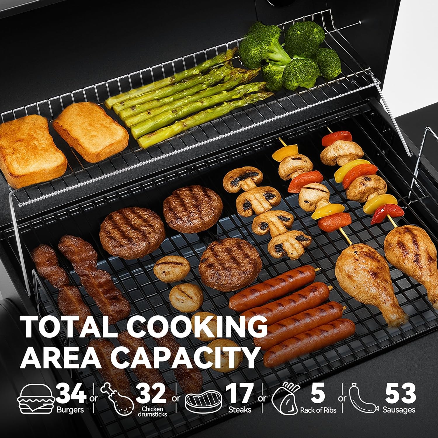 Royal Gourmet CC1830S BBQ Charcoal Grill and Offset Smoker 823 Square Inch cooking surface