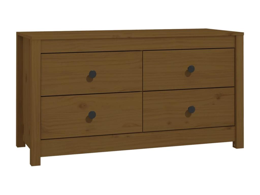 Armario auxiliar madera maciza de pino marrón miel 100x40x54 cm