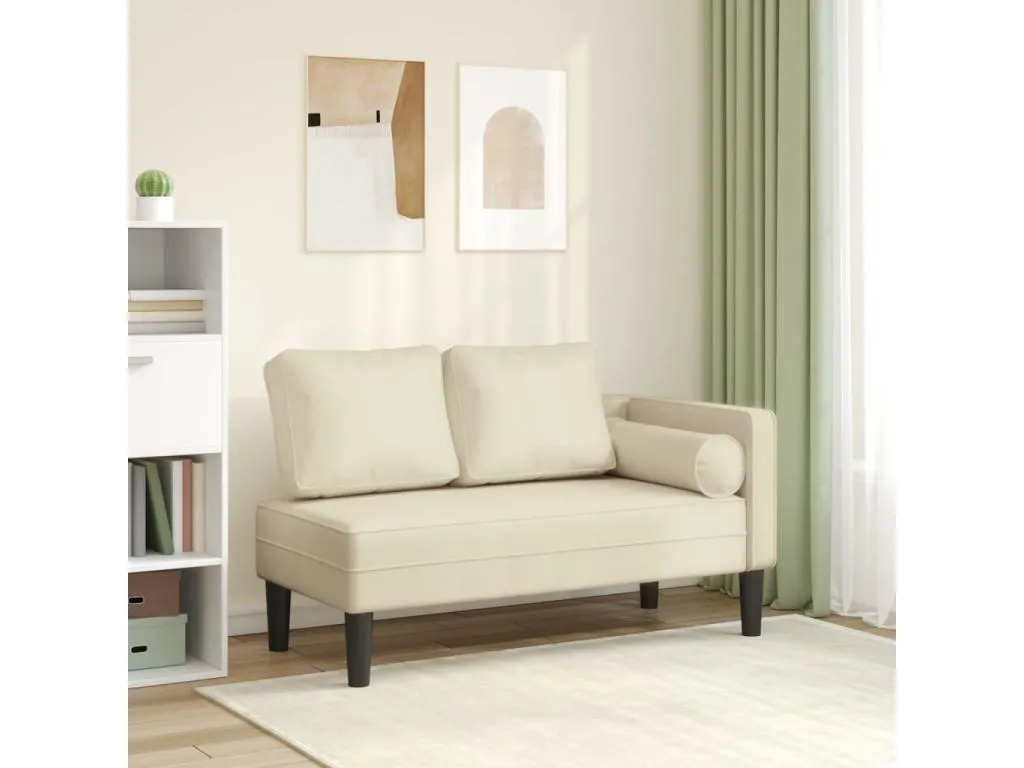 Sillón con cojines de piel sintética color crema