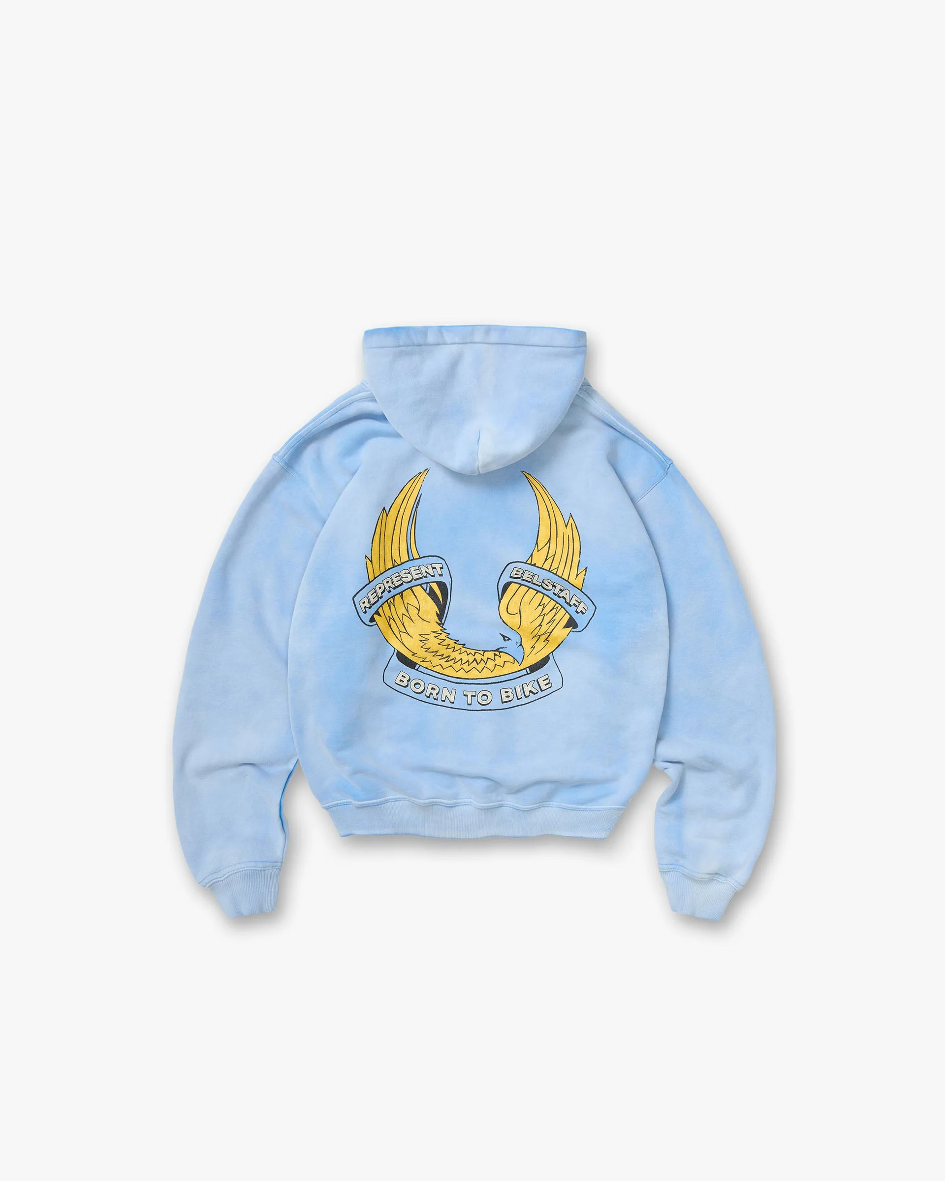 Represent X Belstaff Born To Bike Hoodie - Mid Blue