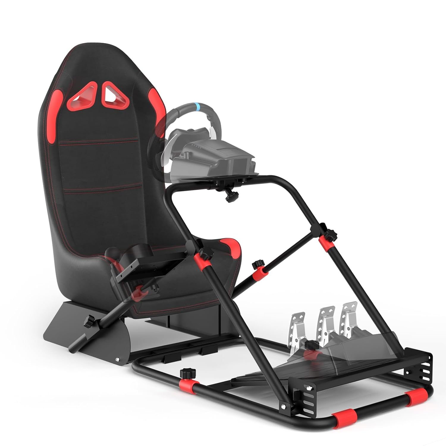 RACGTING Racing Simulator Cockpit, Foldable Seat, Logitech/Thrustmaster