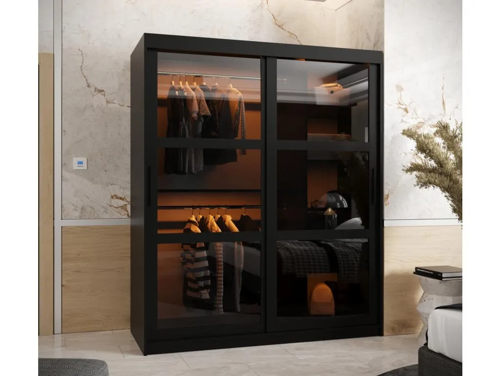 ARMARIO DOME DE PUERTAS CORREDERAS 200/150/62 2 puertas (negro) ONDR73249