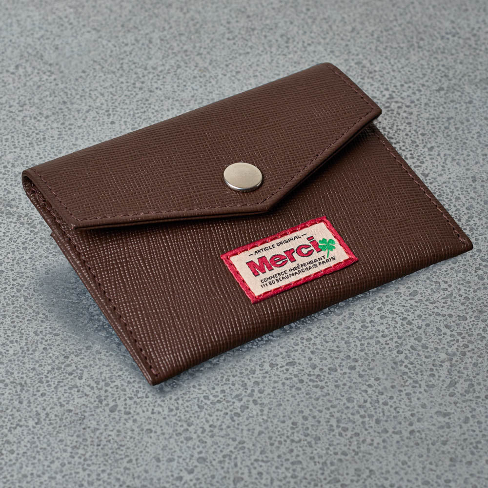 Merci - Porte Carte à Rabat - Chocolat