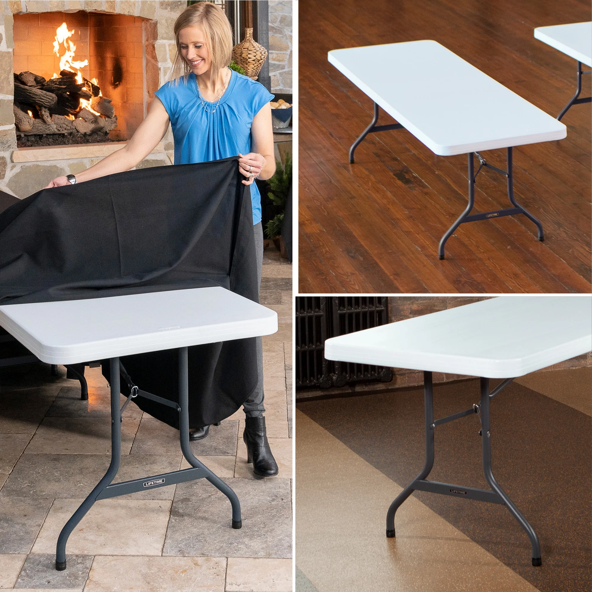 Lifetime Combo Set of (4) 8-Foot Rectangle Folding Tables & (32) Chairs, Indoor/Outdoor Use, White (80147) - Image 17