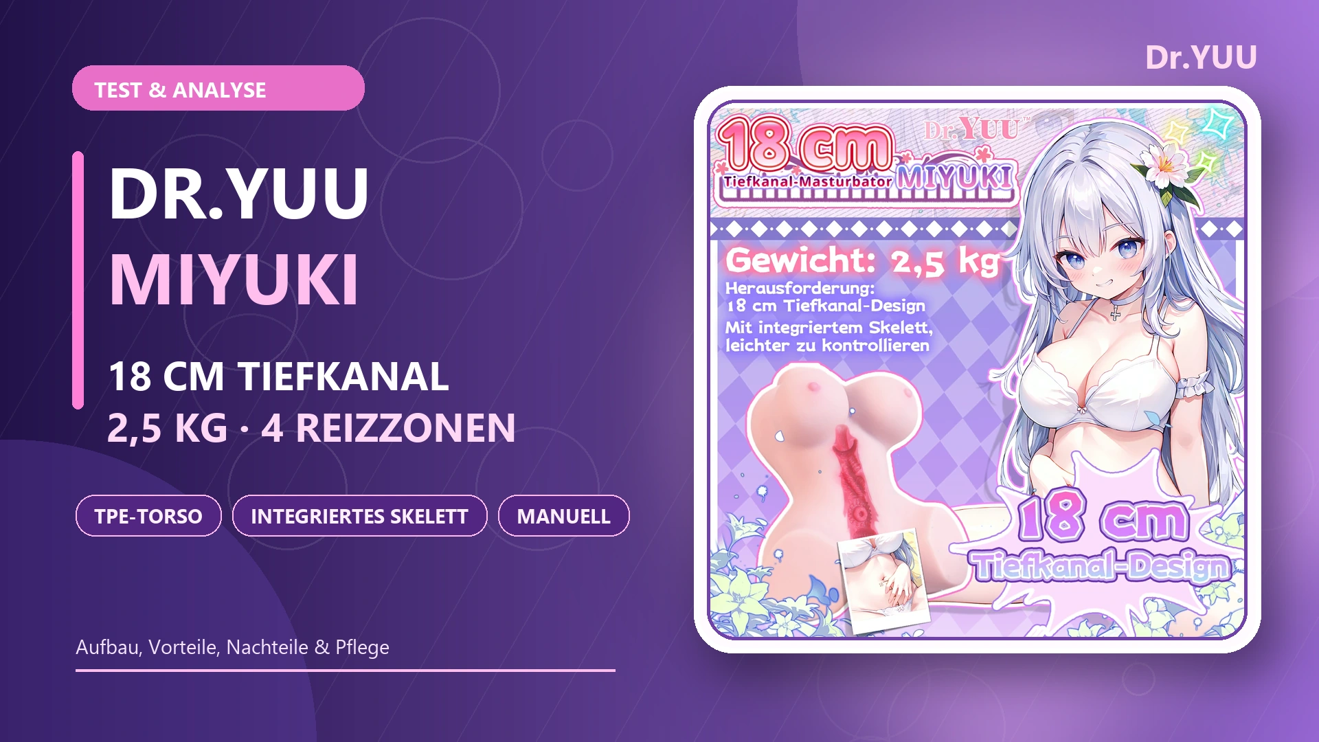Dr.YUU Miyuki im Test: 18 cm Tiefkanal, 2,5 kg und vier Reizzonen | DR.YUU™ Ratgeber - Masturbator & Sexspielzeug