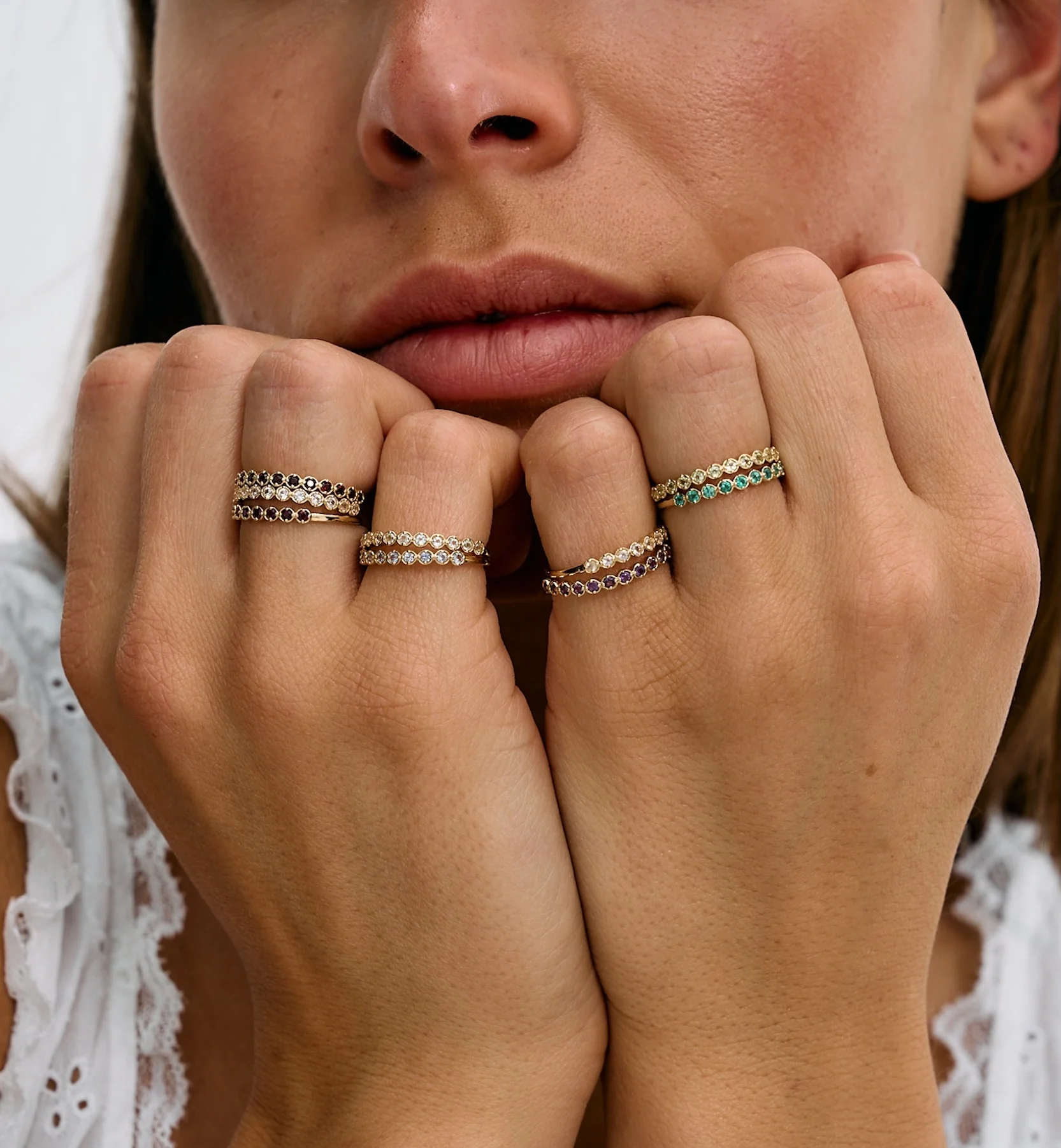 Birthstone Orbit Ring 14K