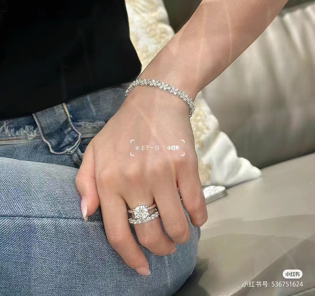 Tiffany Cluster Tennis Bracelet in Platinum with Diamonds - Original Replica Club