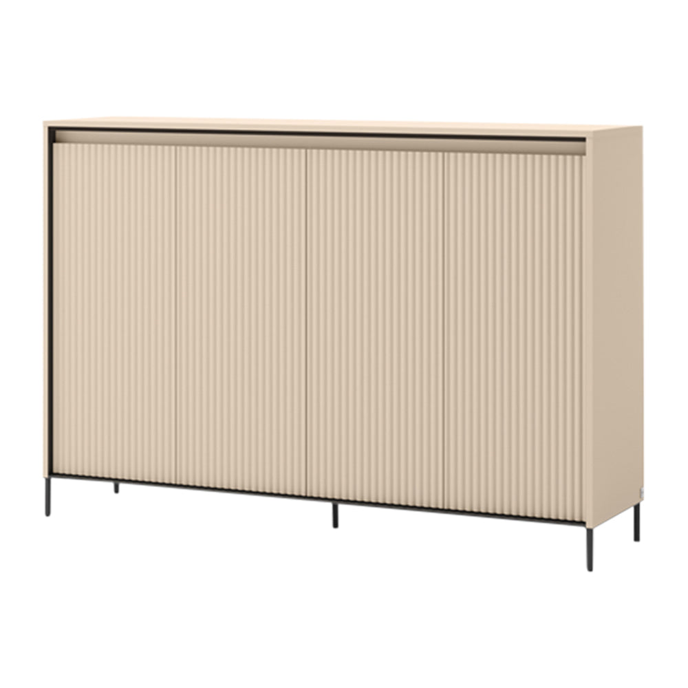 Blokker Brive Dressoir B 153 cm - 4-deurs met Verlichting - Zand