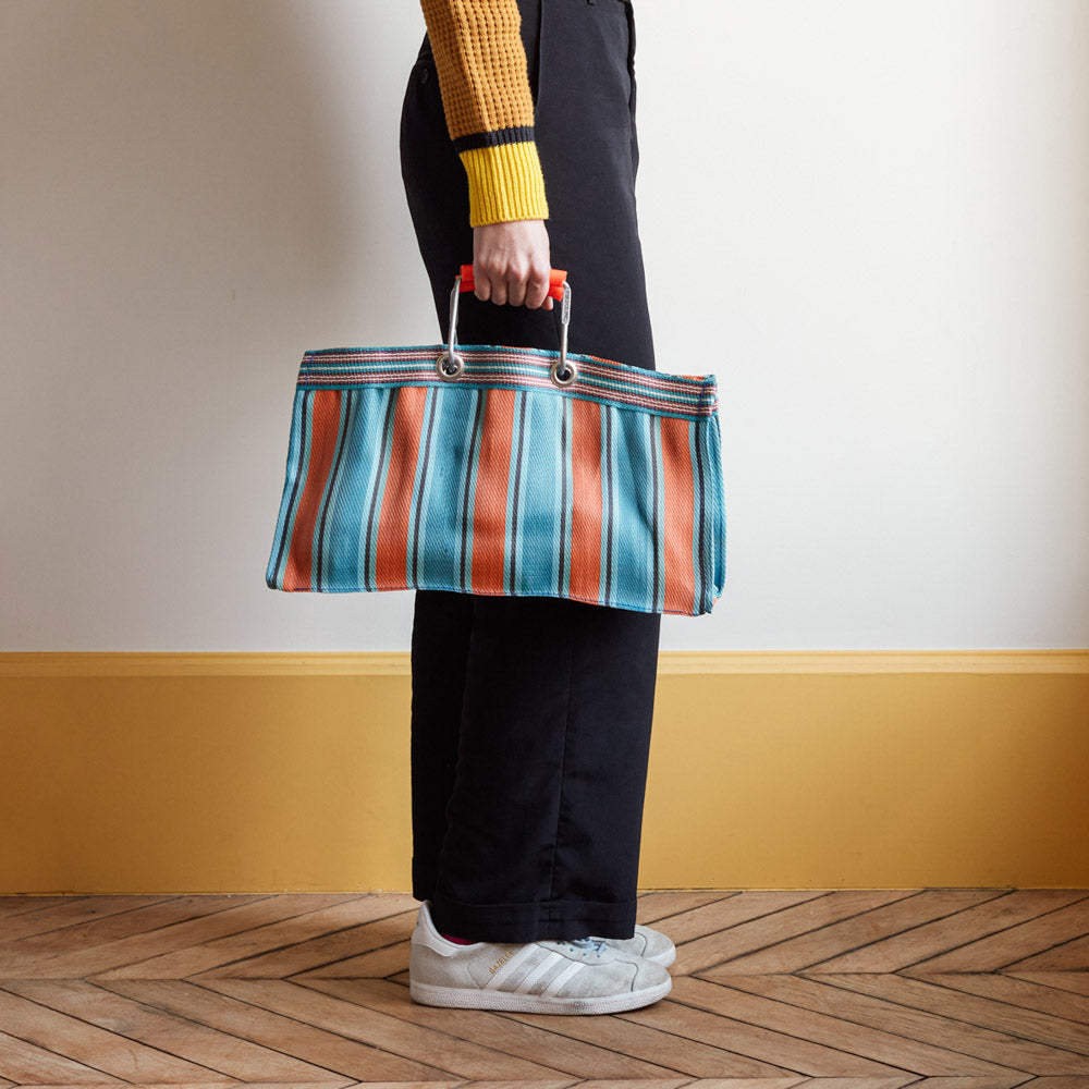 Panier rectangulaire - Orange & Bleu