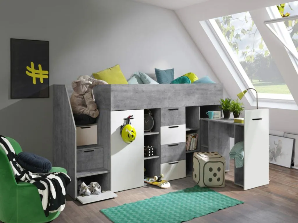 Litera Mueblesclasic 364 Individuales Gris 90x200 Aglomerado laminado Somieres 180x249cm
