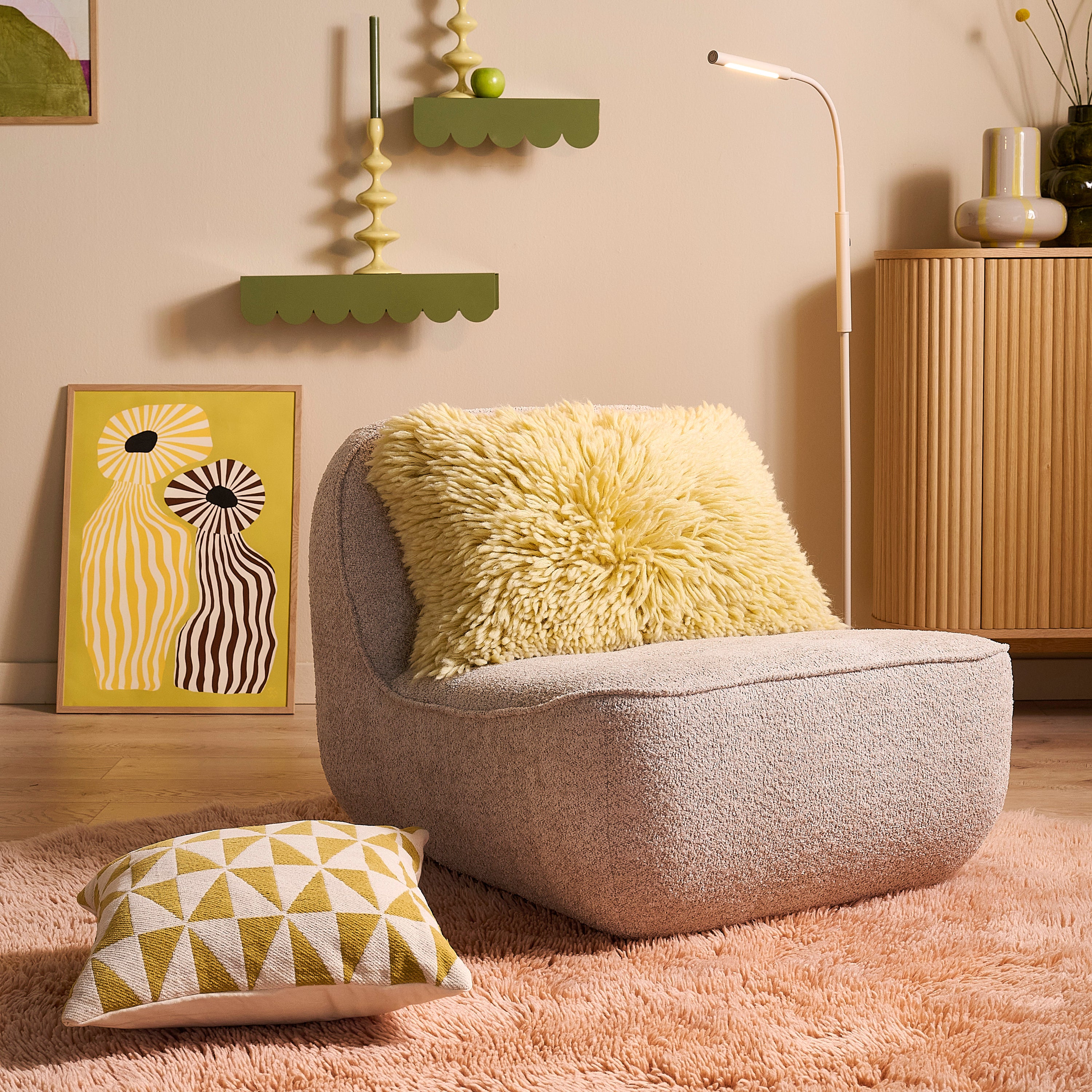 Blokker Pluff Sierkussen 40 x 60 cm - Lemon
