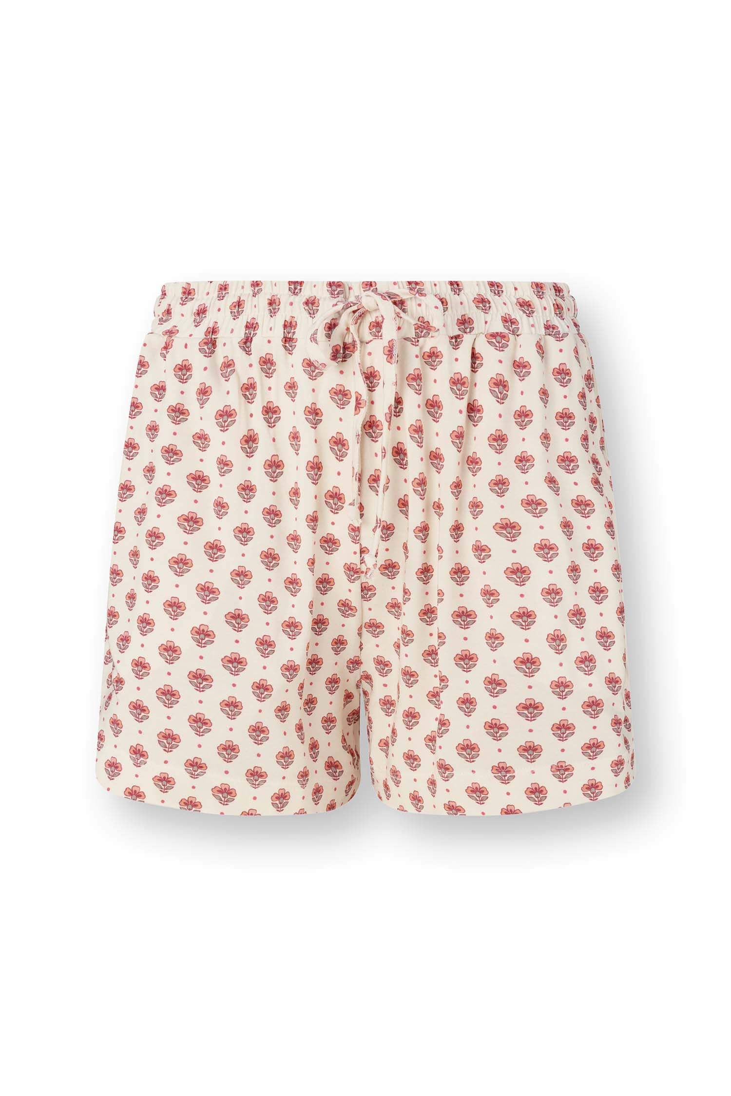 Bob Short Trousers Jaipur Flower White/Pink