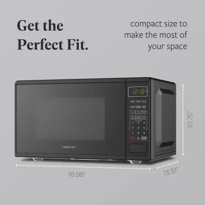 Farberware FMGZ09BKA 0.9 Cu. Ft. Microwave Oven, 900W, Digital Control, LED Display, 6 Cooking Presets, Black