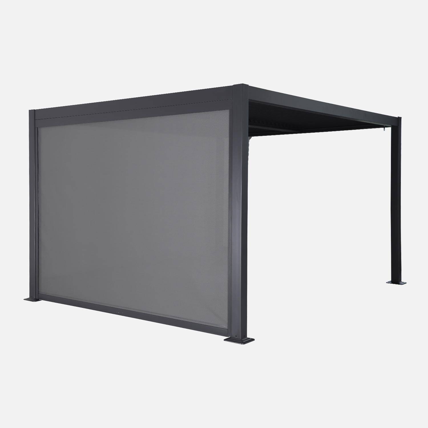 Palace 3x4m con accesorio - Pérgola bioclimática de aluminio y acero 3x4m + toldo de 3m