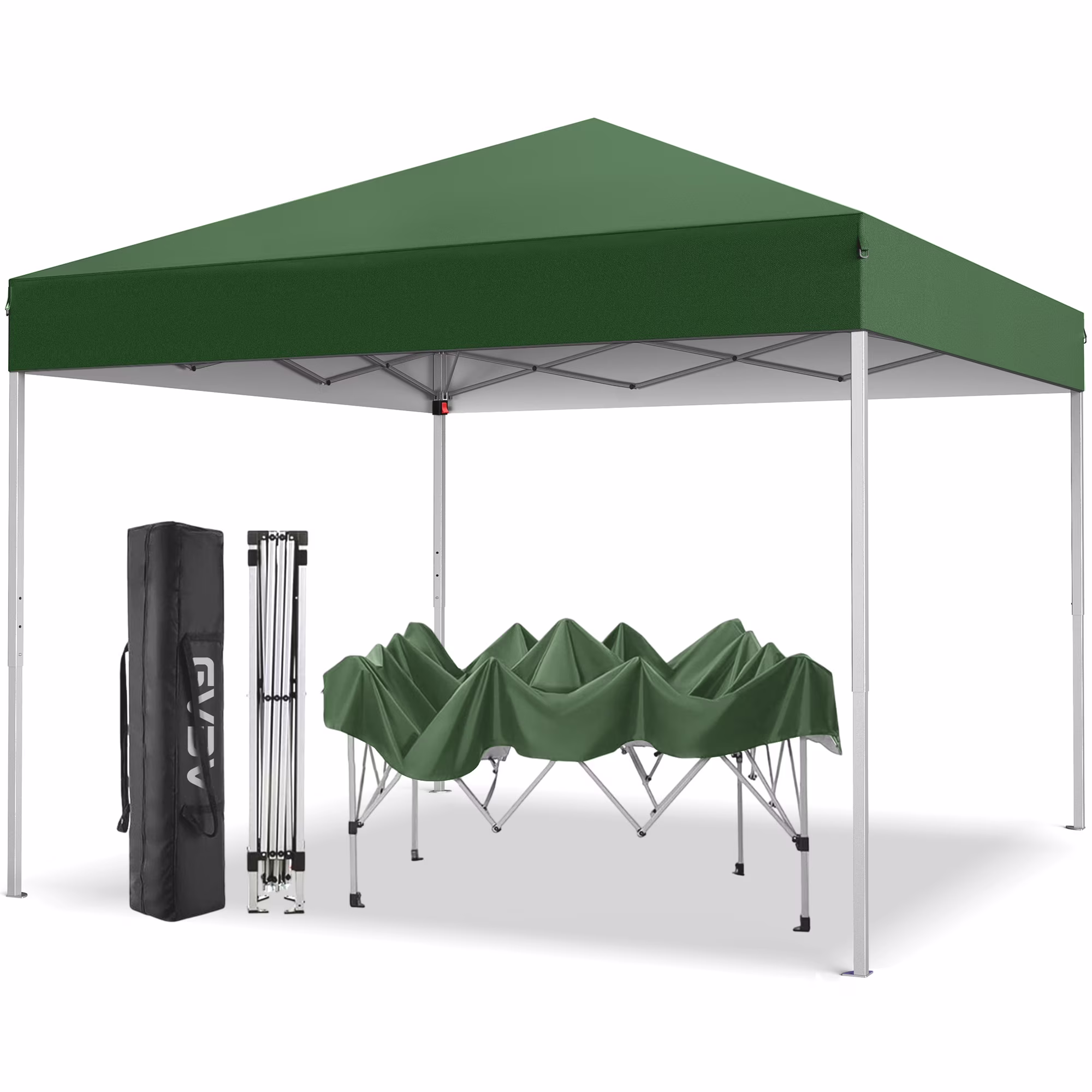 GVDV Canopy Tent, 10x10 ft Easy Pop up Outdoor Canopy Tent, Portable Straight Leg Gazebo Instant Canopy, Blue