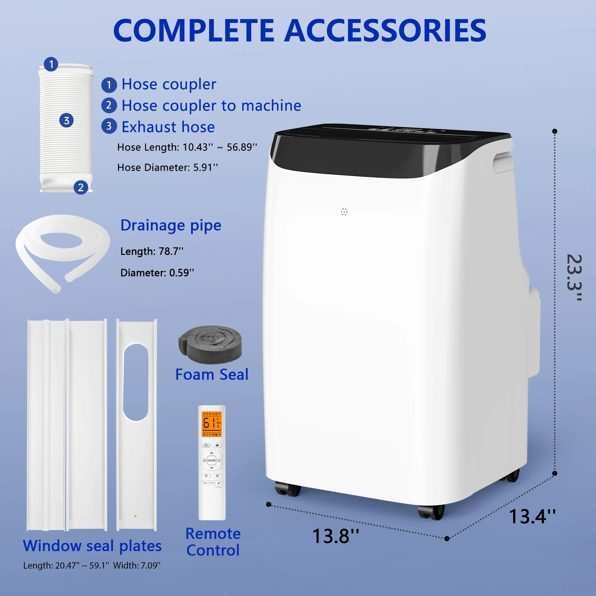 Fosawd 12000 BTU Portable Air Conditioner Cools up to 500 Sq. ft, 3-in-1 AC, Dehumidifier, Fan - Image 11