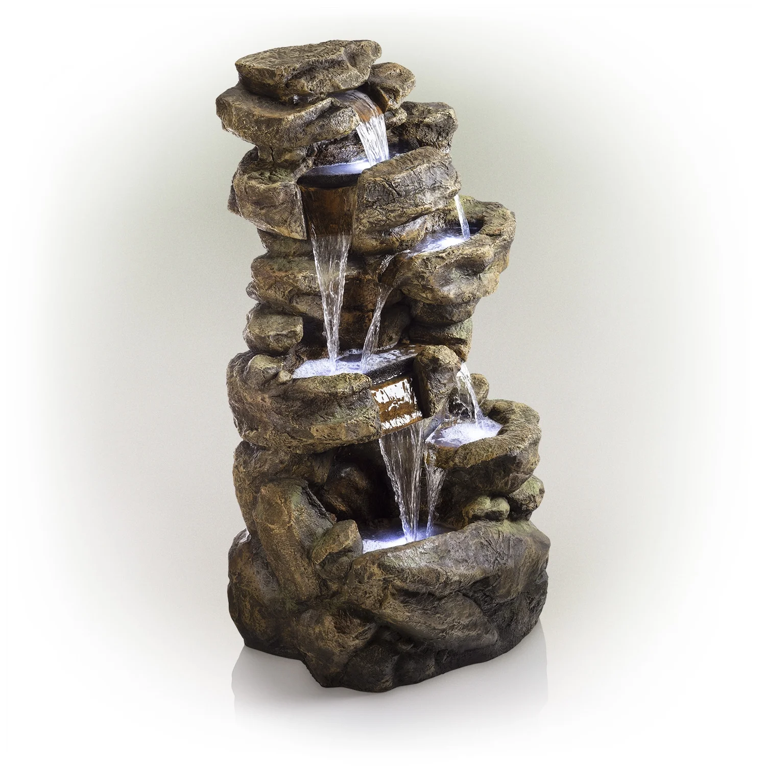 Alpine Corporation 6-Tier Amazonian Water Fountain with LED Lights - Image 6