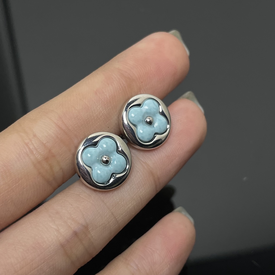 Louis Vuitton Blue Amazonite Stud Earrings - Original Replica Club
