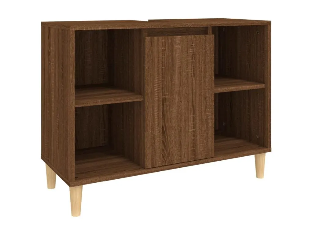 Armario de lavabo Alkihogares contrachapada Alkihogares marrón 80x33x60 cm