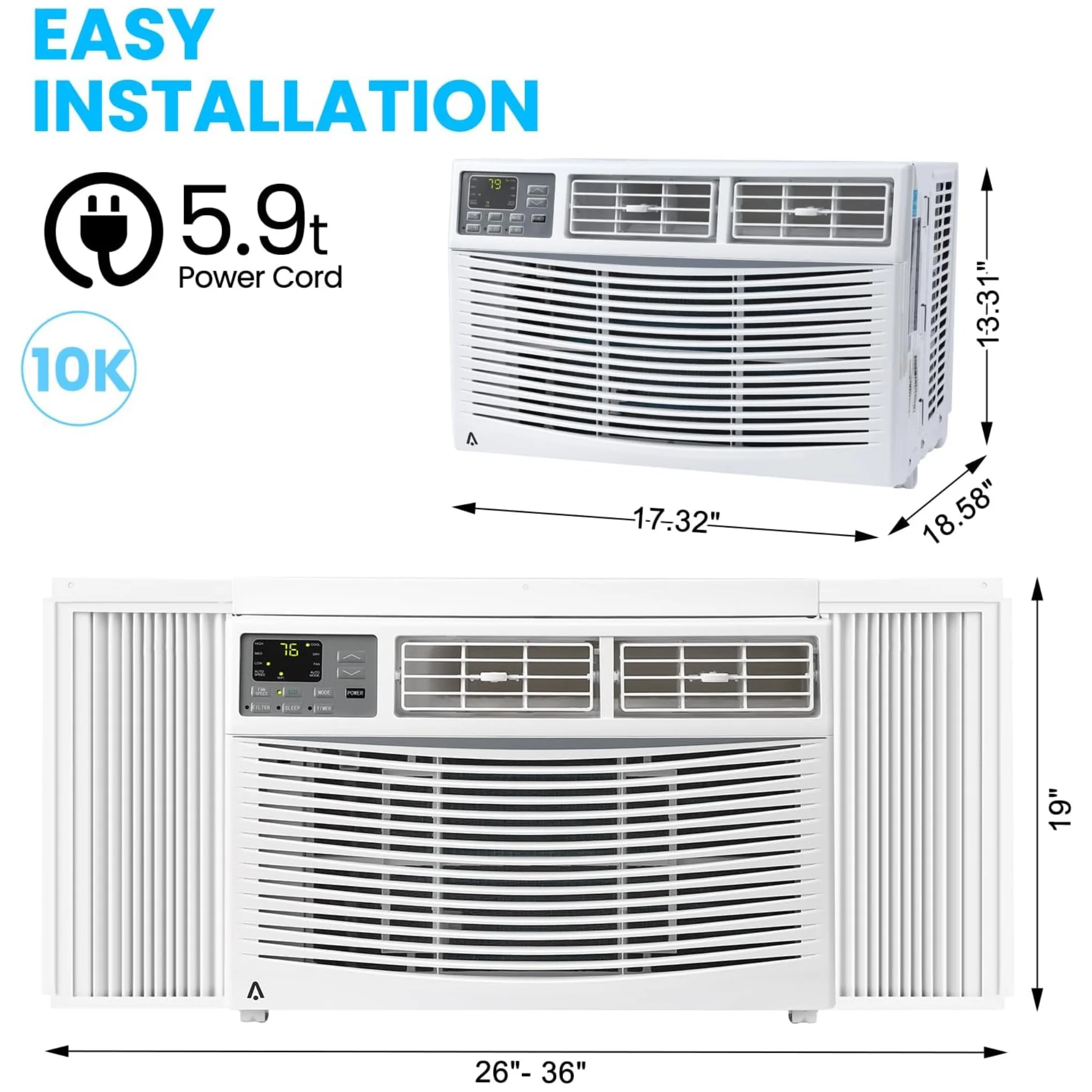 Garvee 5000 BTU Window Air Conditioner,Fast Cooling for Rooms up to 150 Sq. ft,Window Ac Unit with 7 Level Temperature Setting,White - Image 25