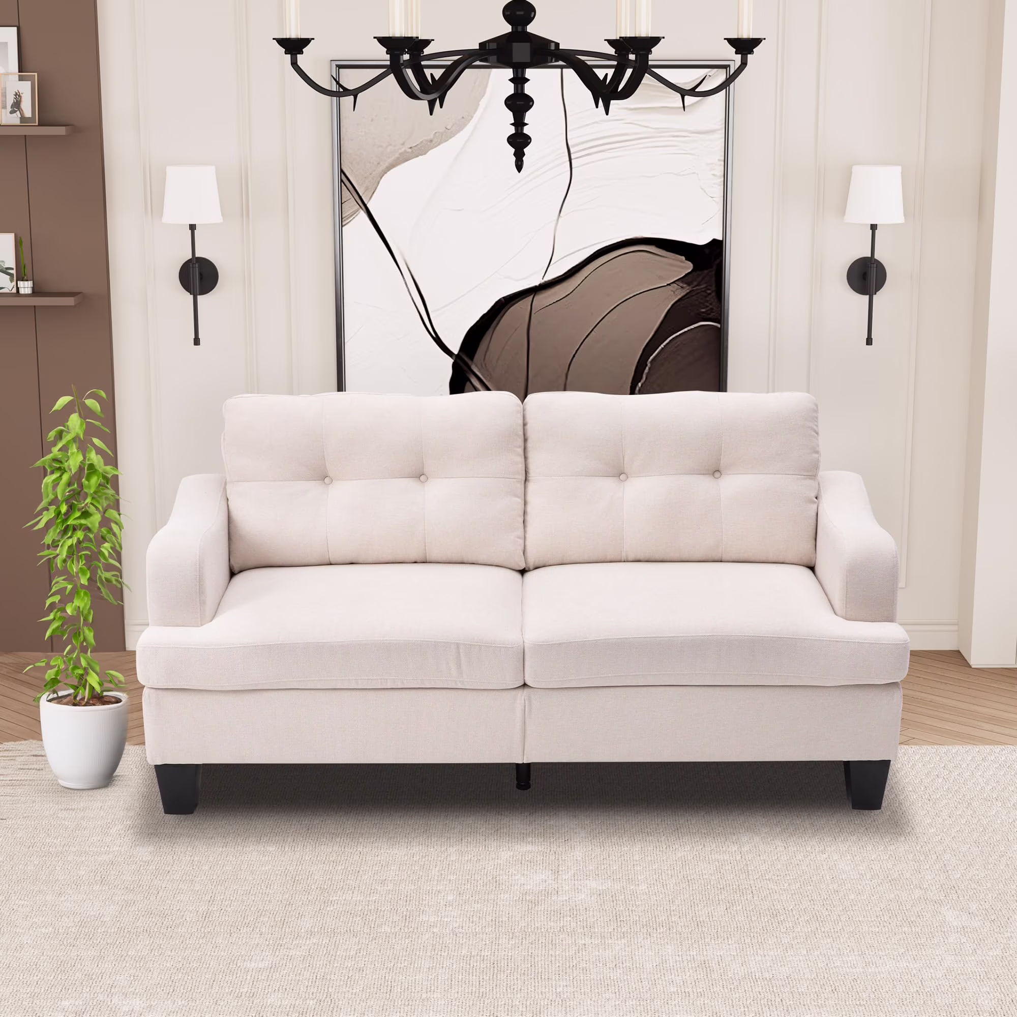 Royalcraft Swivel Nursery Glider Recliner, Comfy Upholstered Glider Chair with Lumbar Pillow and Footrest, Beige - Image 11