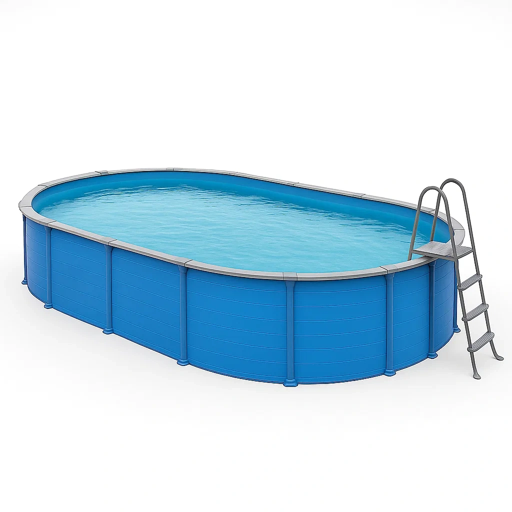Piscina tubular ovalada 472x286x104 cm, color azul/gris, ideal para adultos THexRBn147Qw