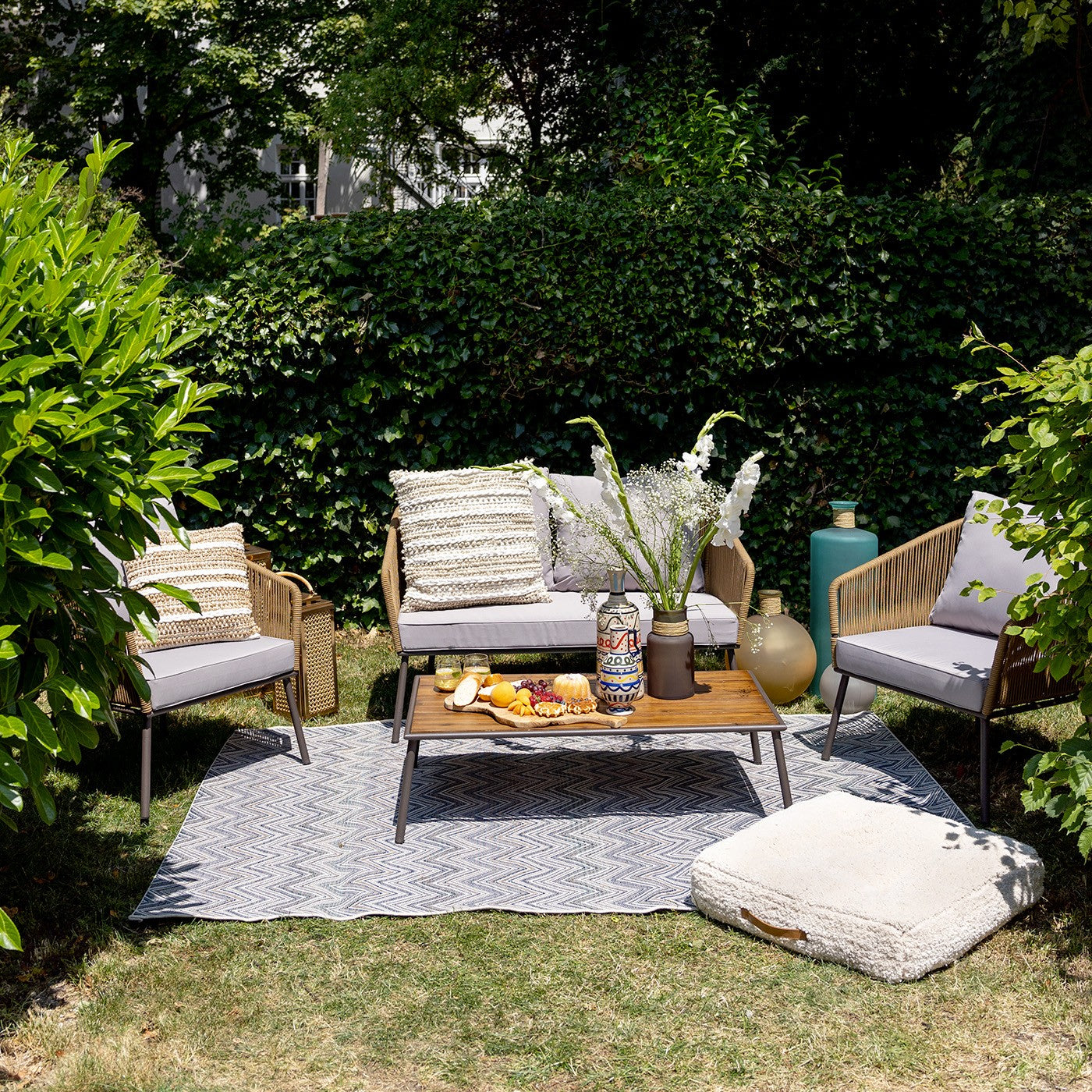 Tuinmeubilair Elba 4-Zits bruin Kare Design