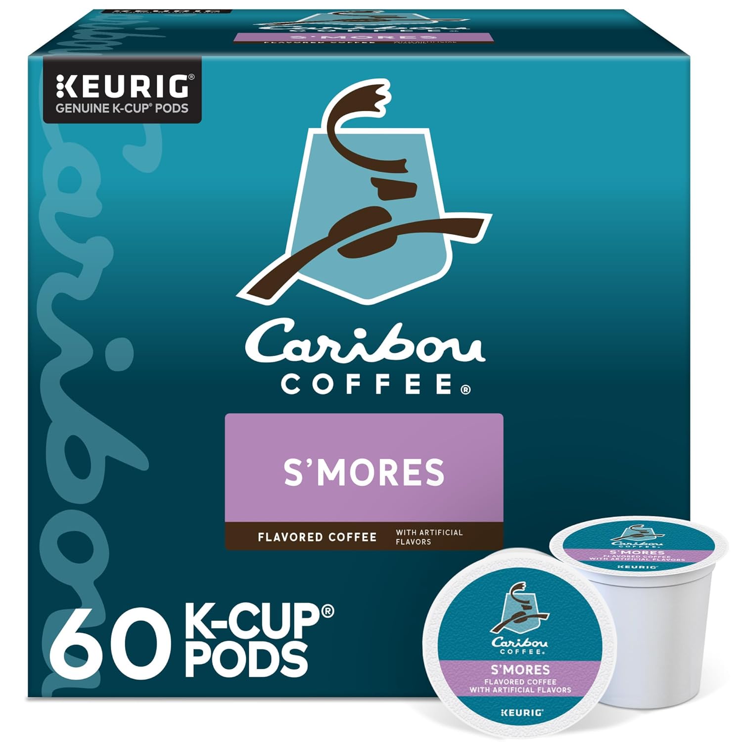 Caribou S'mores Cabin Coffee. Single Serve Keurig K-Cup Pods. Medium Roast Coffee. 60 Count (6 Packs of 10)