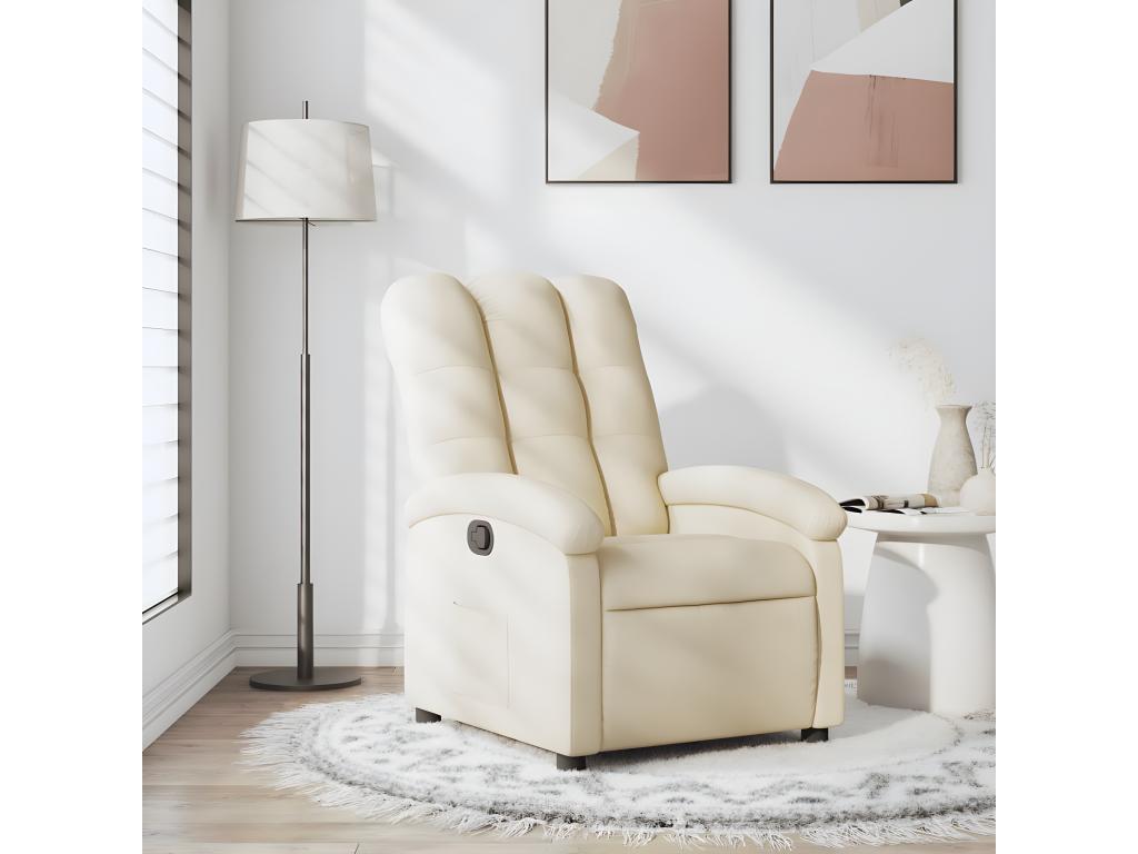 Tela crema sillón reclinable