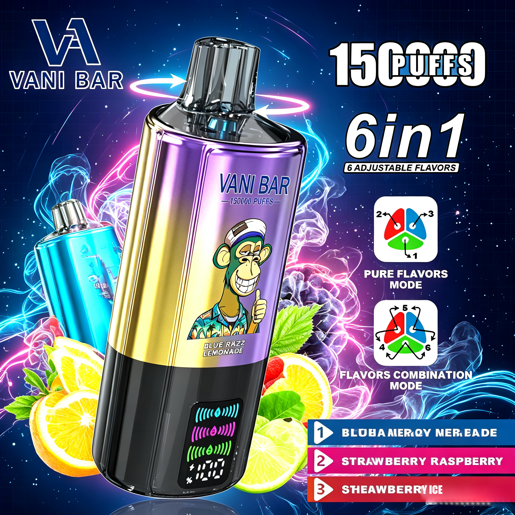 💥 Deal des Tages [150.000 Puffs] Vani Bar 6 in 1 – Premium Einweg-Vape