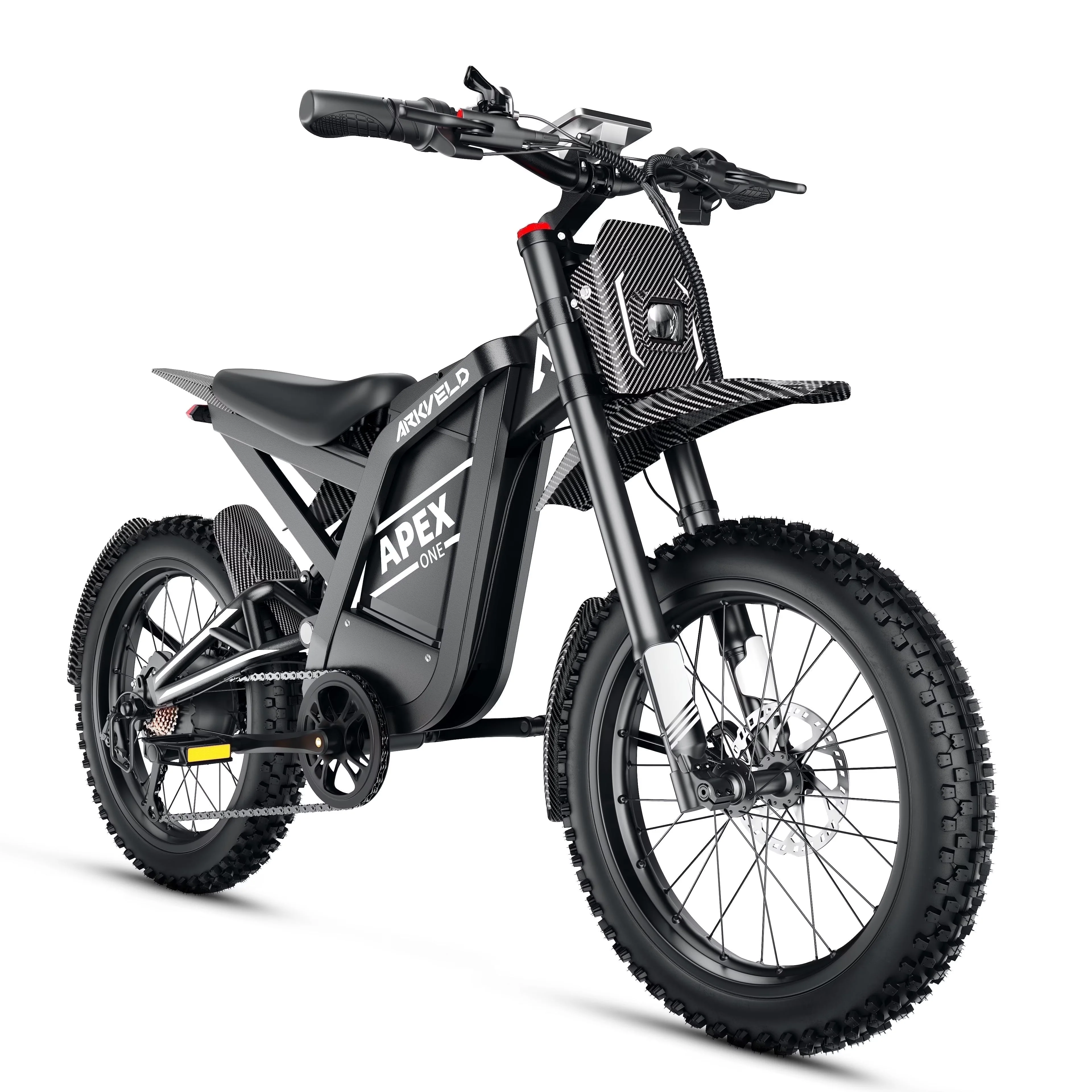 Arkveld Adult Electric Fat Tire Bike, 3000W, 40 MPH, 80 Miles, 25 inch, White - APEX1
