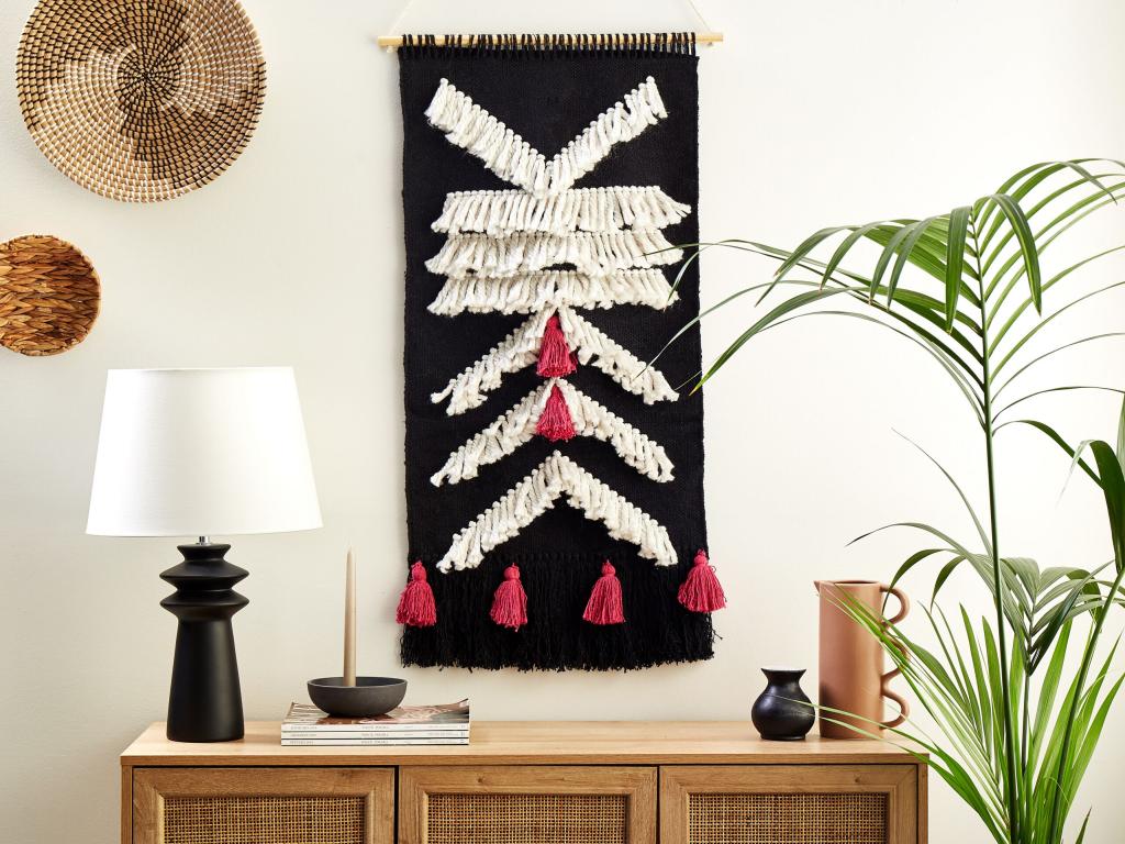 Decoración de pared de tela PAKPATTAN Algodón Negro