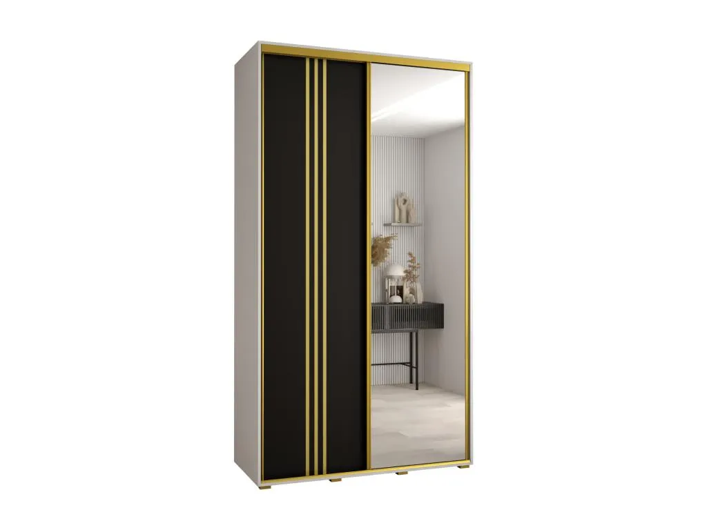ARMARIO Alkifurniturees 7 DE PUERTAS CORREDERAS 235.2/140/60 2 puertas (Blanco/Negro/Oro) 89758KMNJ