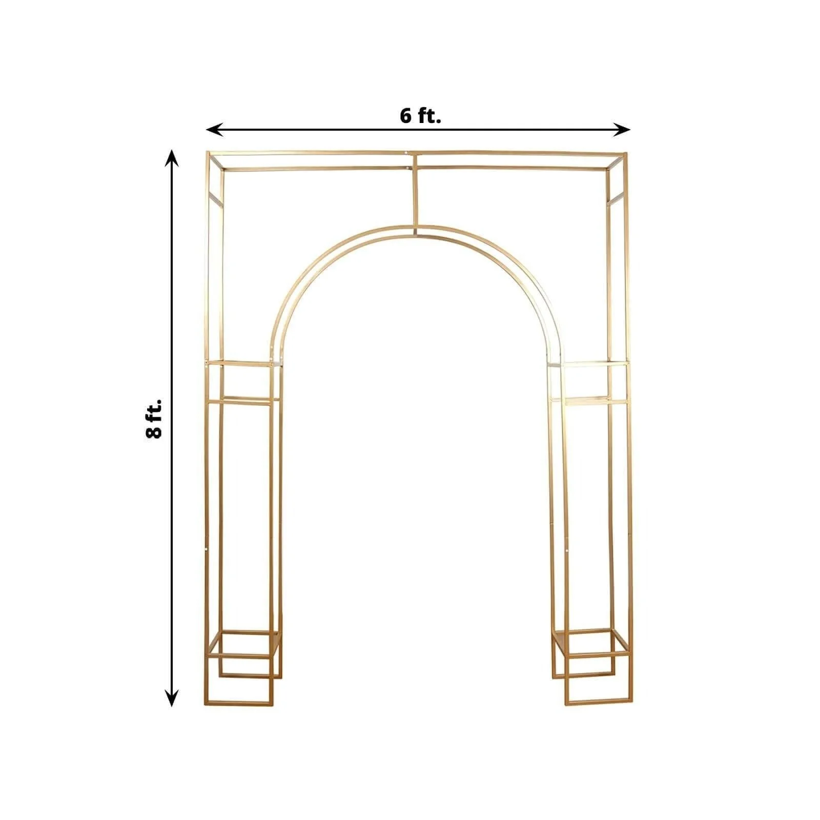 BalsaCircle 7 feet Gold Metal Wedding Arch in Arc de Triomphe Style Party Events Home Decorations Supplies - Image 3