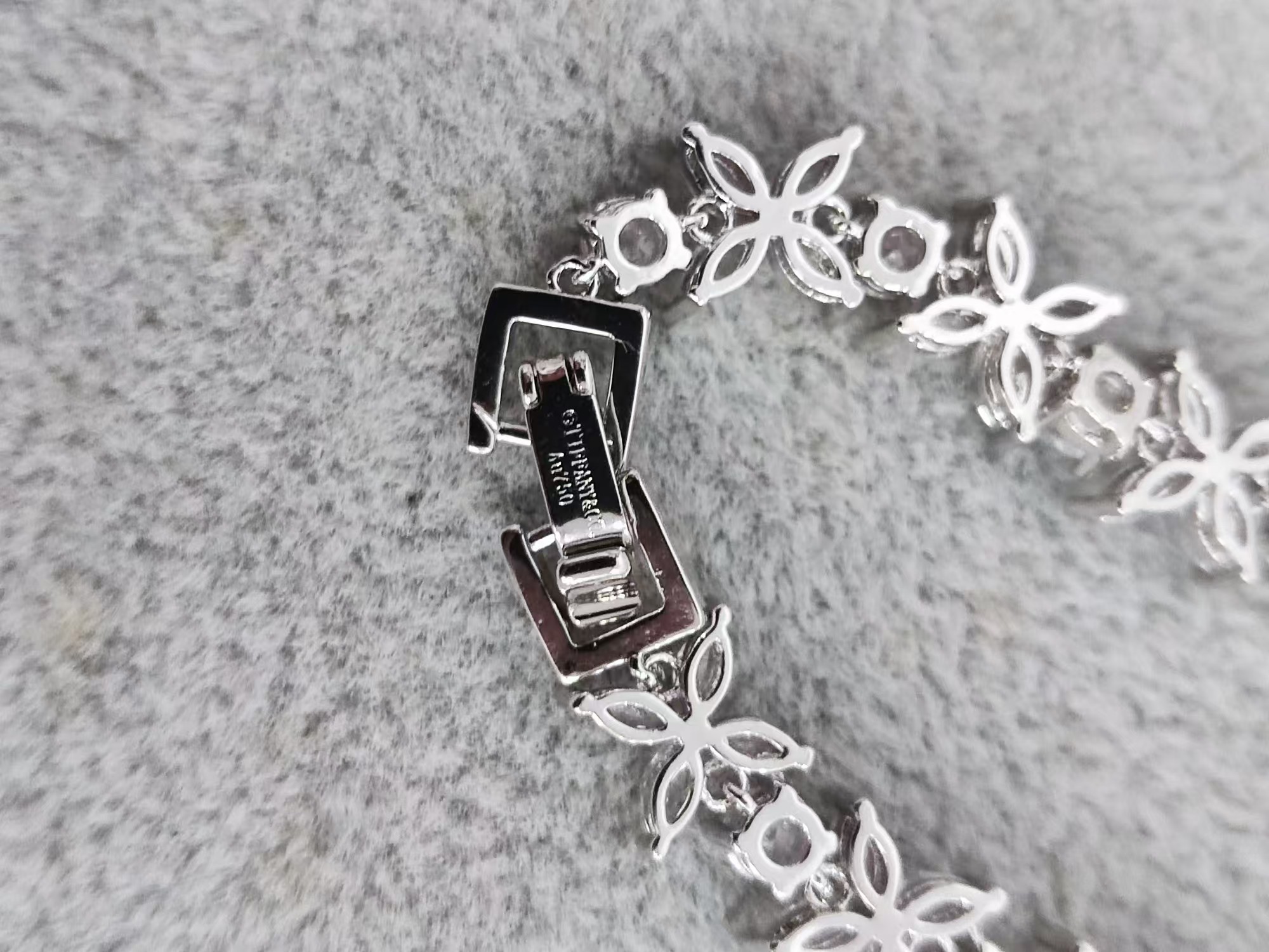 Tiffany Cluster Tennis Bracelet in Platinum with Diamonds - Original Replica Club