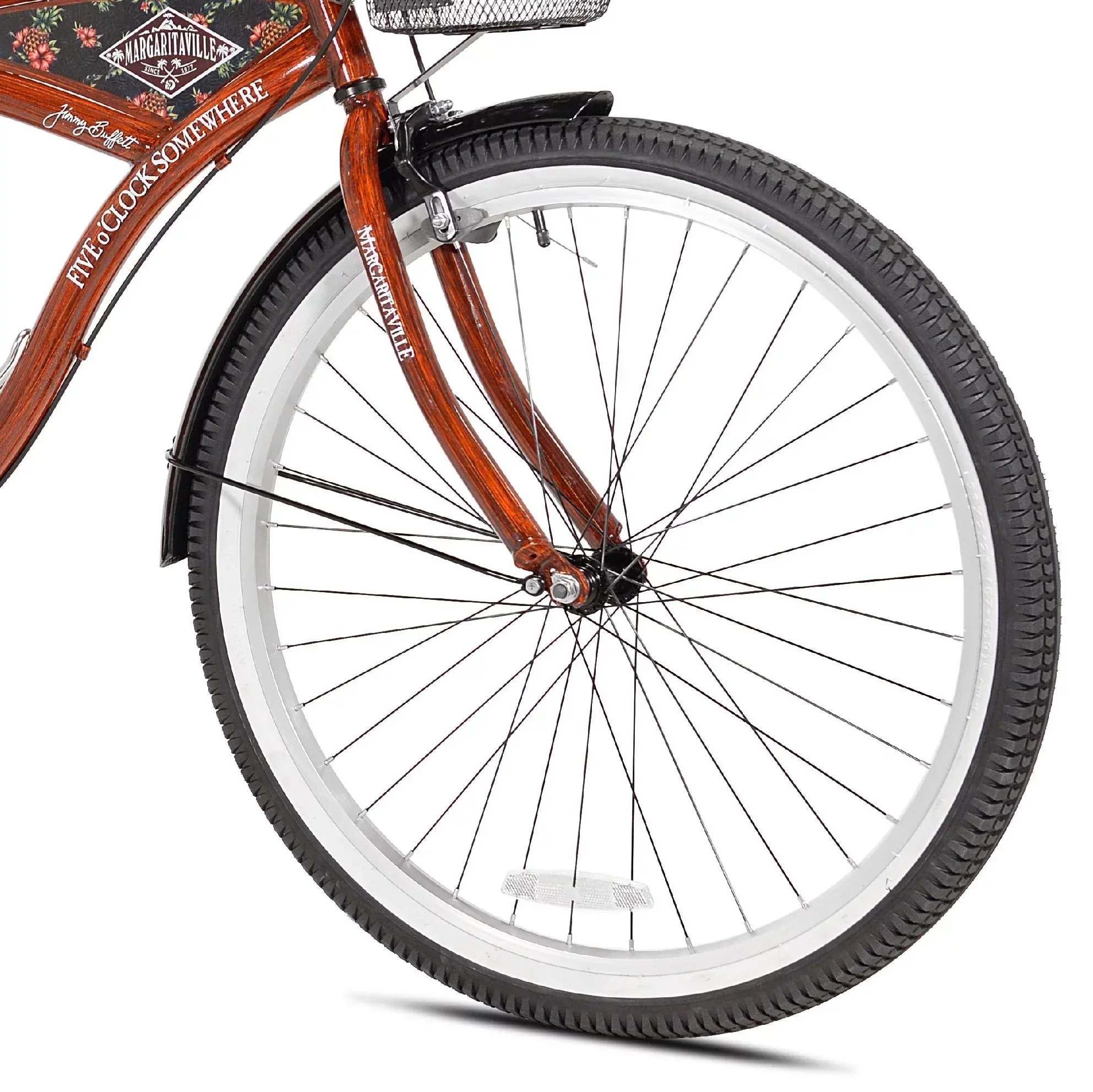 Kent 26in Margaritaville Men's Cruiser Bike, Wood Grain Color - Image 5 Kent 26in Margaritaville Men's Cruiser Bike, Wood Grain Color - Image 5