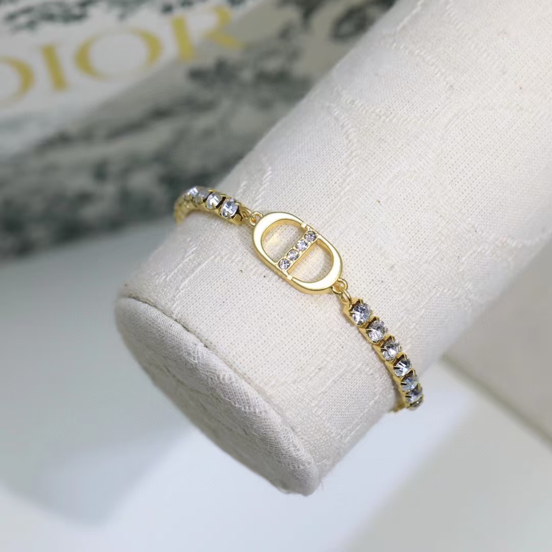 Dior Rhinestone CD Bracelet - Original Replica Club