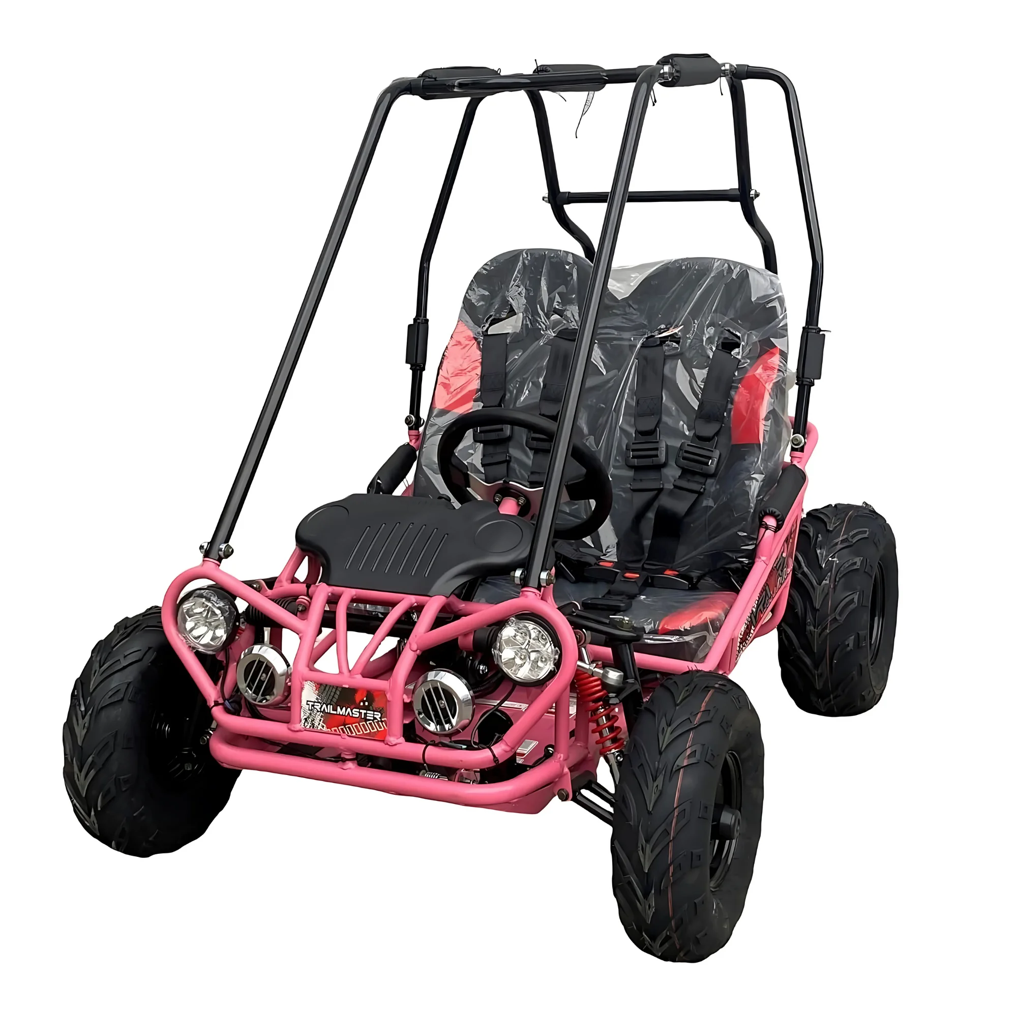 Trailmaster Ultra Mini XRX+ Go Kart Buggy, High Back Seats, Adjustable for Younger Riders, Throttle Limiter and Kill Remote. with Pre-Assembled Version Now! (Plus, Green) - Image 3