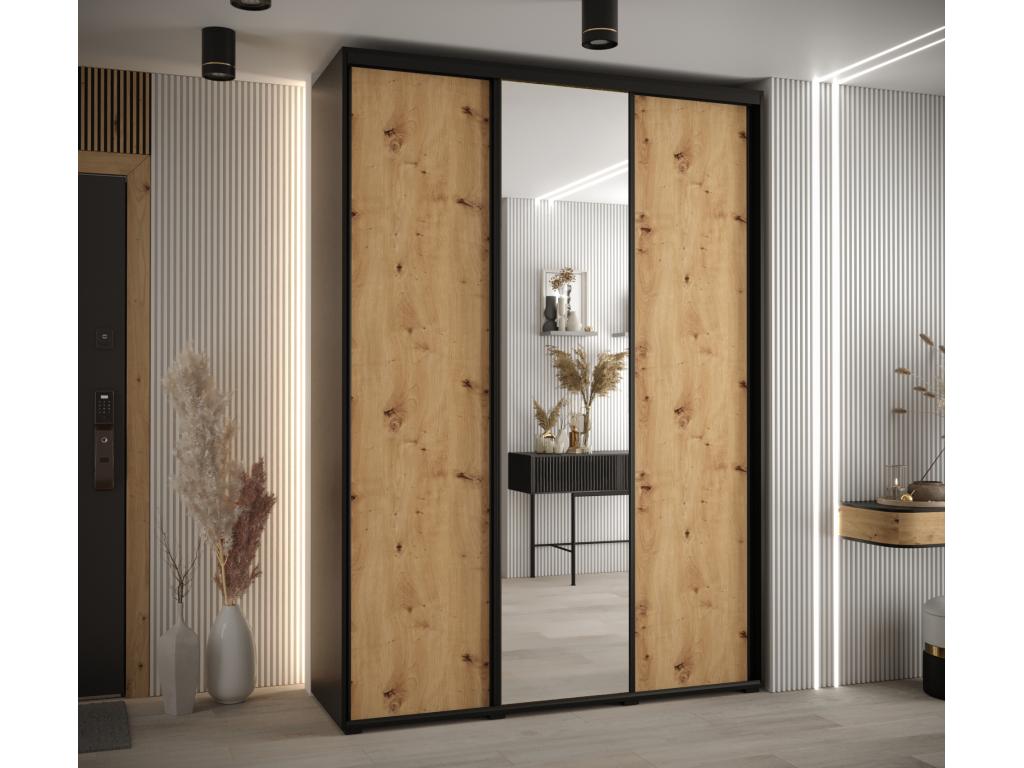 ARMARIO Nestleano 3 DE PUERTAS CORREDERAS 235 - 2/170/45 3 puertas Negro/Artisan/Negro